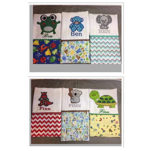 Personalized Baby Burp Cloths - Picture 2 of 2